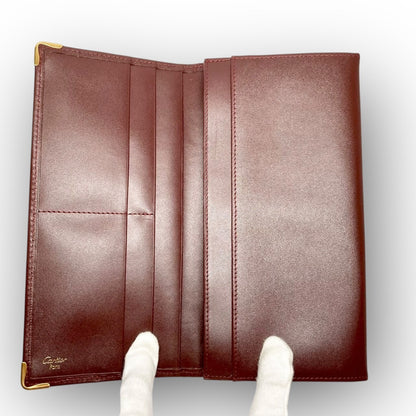 １４ Cartier カルティエ 長財布 マストライン ボルドー