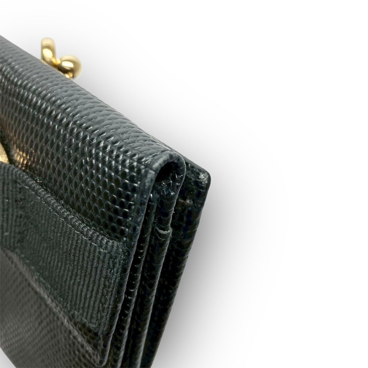 ２１ Ferragamo フェラガモ 三つ折り財布 ヴァラリボン がま口 ブラック