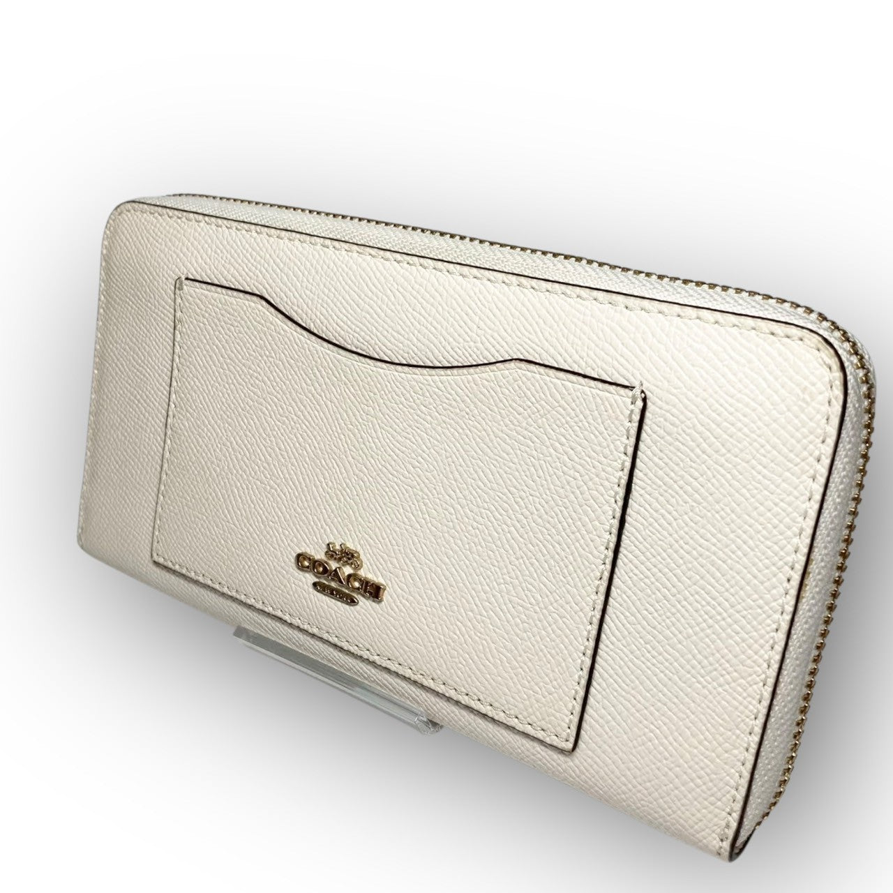 ２２ COACH コーチ 長財布 ラウンドファスナー ホワイト系