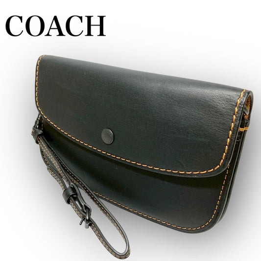 ２５ COACH コーチ 長財布 ポーチ型 ブラック