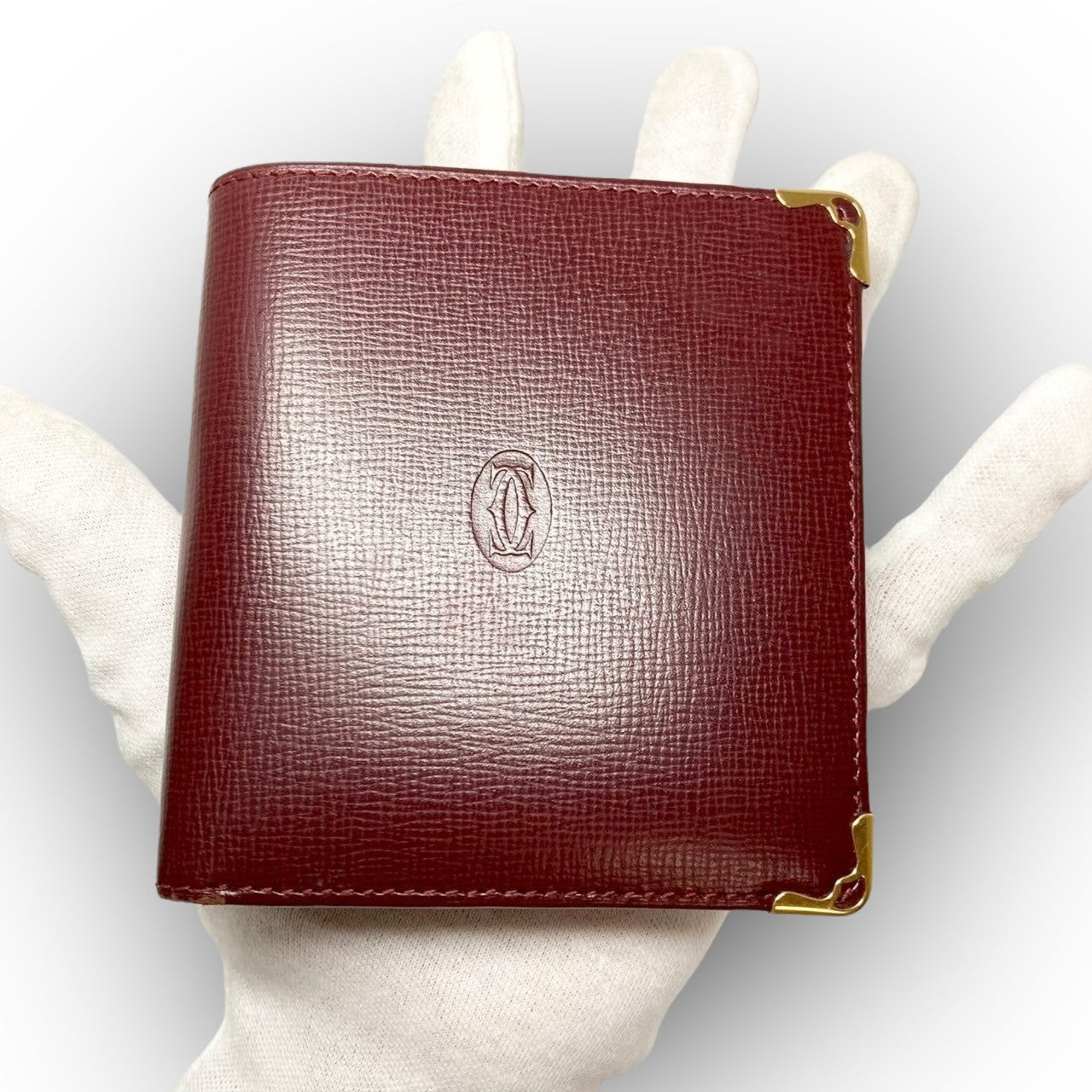 ２７ Cartier カルティエ 二つ折り財布 マストライン ボルドー