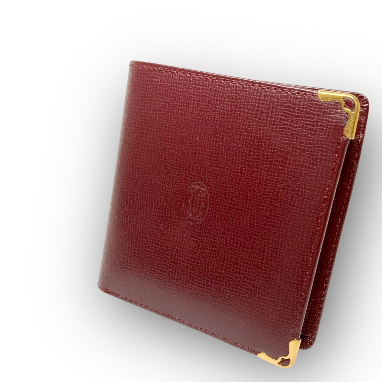 ２７ Cartier カルティエ 二つ折り財布 マストライン ボルドー