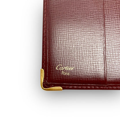 ２７ Cartier カルティエ 二つ折り財布 マストライン ボルドー