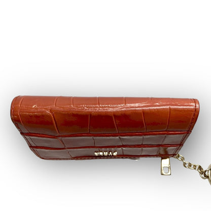 ３１ FURLA フルラ コインケース キーホルダー付き 型押し オレンジ