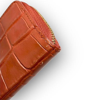 ３１ FURLA フルラ コインケース キーホルダー付き 型押し オレンジ