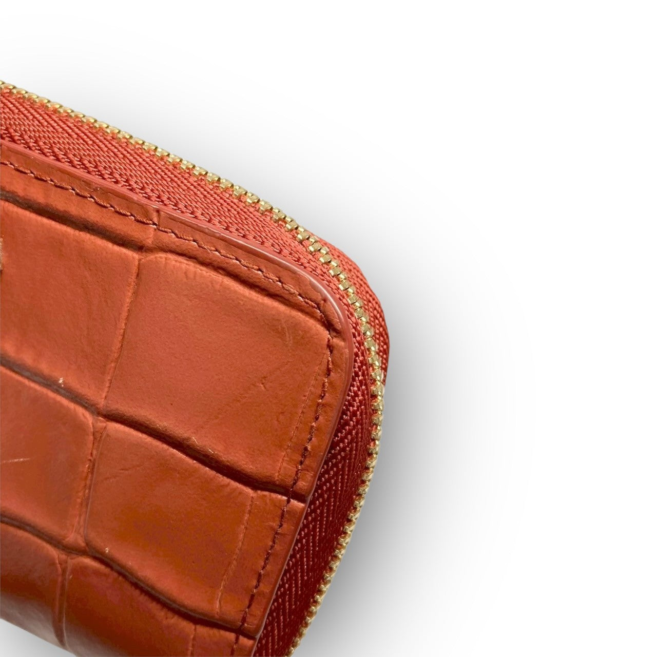 ３１ FURLA フルラ コインケース キーホルダー付き 型押し オレンジ