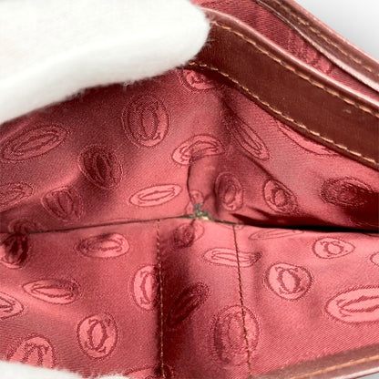 ３２ Cartier カルティエ 札入れ 二つ折り財布 ボルドー