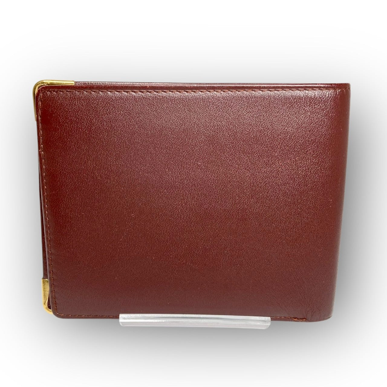 ３２ Cartier カルティエ 札入れ 二つ折り財布 ボルドー
