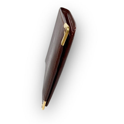 ３２ Cartier カルティエ 札入れ 二つ折り財布 ボルドー