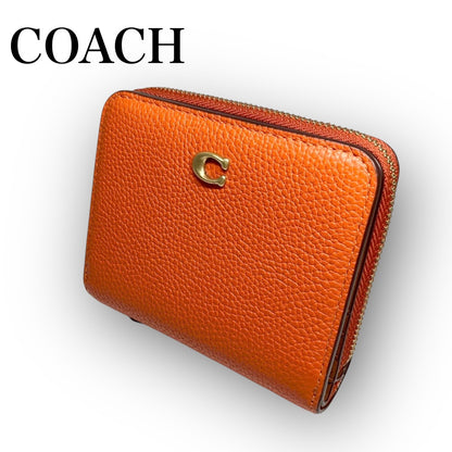 ３３ COACH コーチ 二つ折り財布 ミニ財布 オレンジ