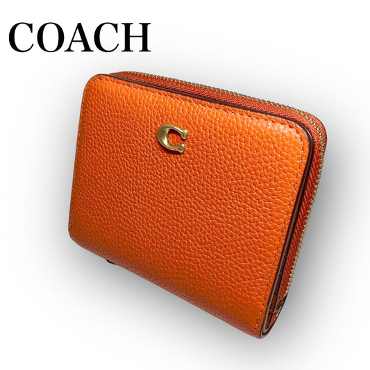 ３３ COACH コーチ 二つ折り財布 ミニ財布 オレンジ