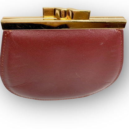 ３８ Cartier カルティエ コインケース がま口 ボルドー
