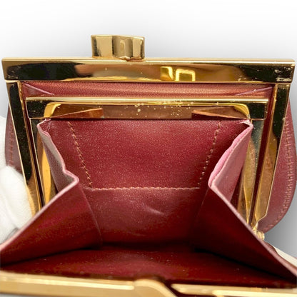 ３８ Cartier カルティエ コインケース がま口 ボルドー