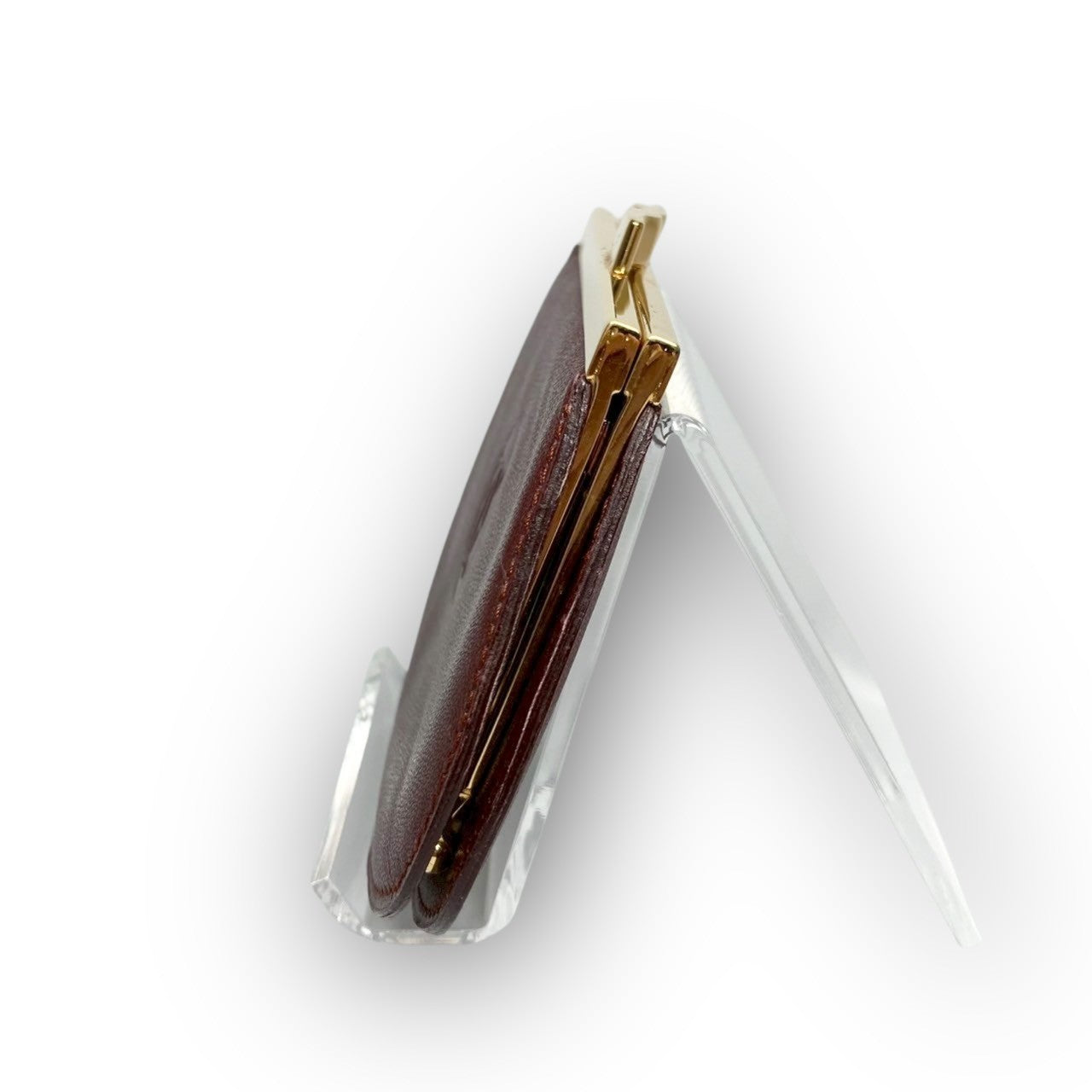 ３８ Cartier カルティエ コインケース がま口 ボルドー