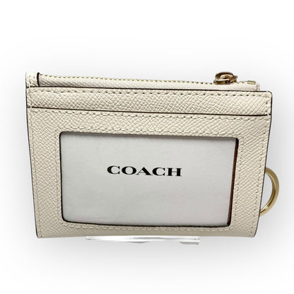 ４０ COACH コーチ コインケース パスケース キーホルダー付き アイボリー