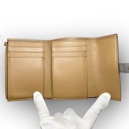 ４２ LOEWE ロエベ 三つ折り財布 レザー グレー
