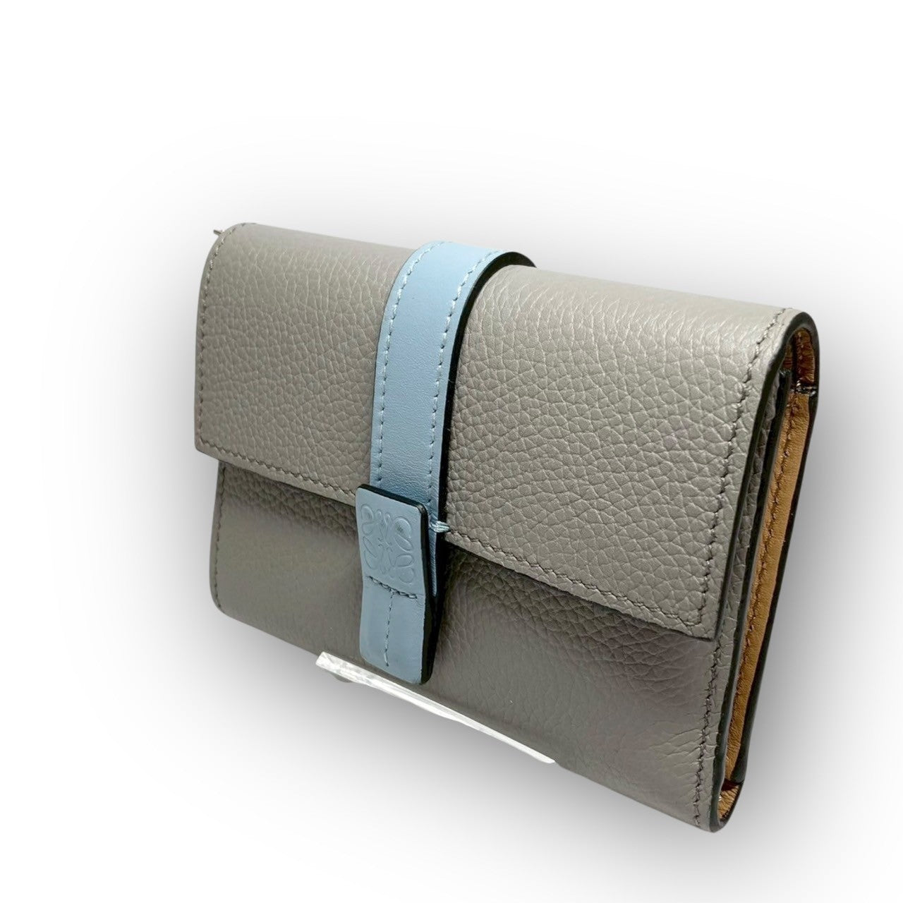 ４２ LOEWE ロエベ 三つ折り財布 レザー グレー