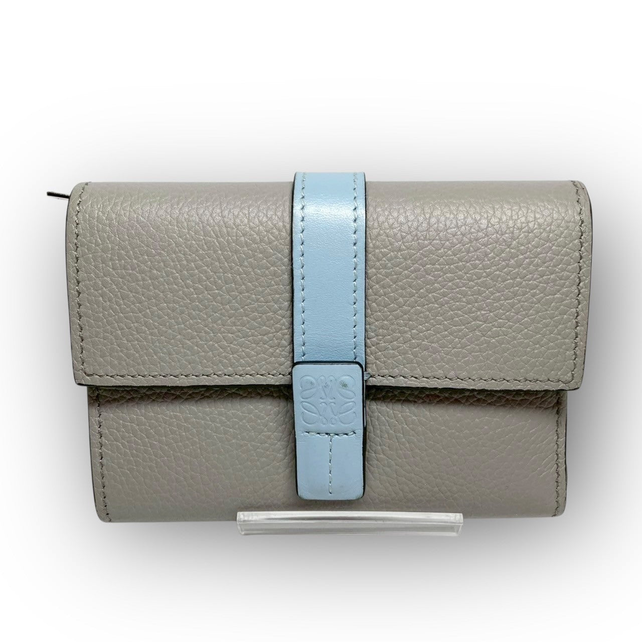 ４２ LOEWE ロエベ 三つ折り財布 レザー グレー