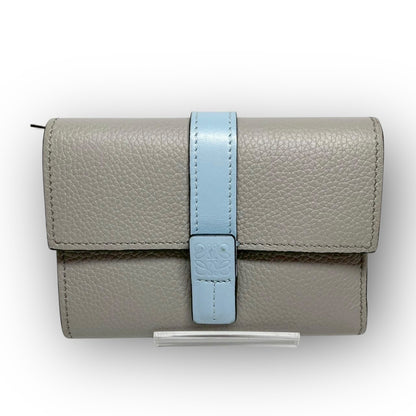 ４２ LOEWE ロエベ 三つ折り財布 レザー グレー