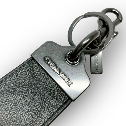 ４６ COACH コーチ キーリング シグネチャー グレー×シルバー