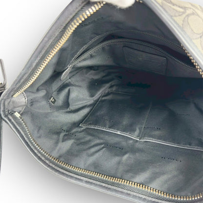 ５８ COACH コーチ ショルダーバッグ シグネチャー グレー×ブラック