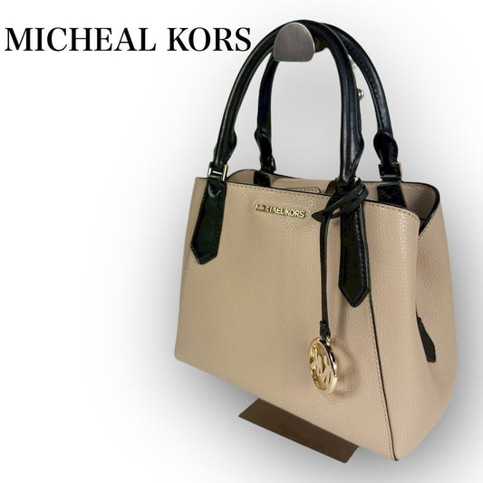 ５９ MICHAEL KORS マイケルコース 2Way ハンドバッグ ショルダーバッグ  ベージュ×ブラック