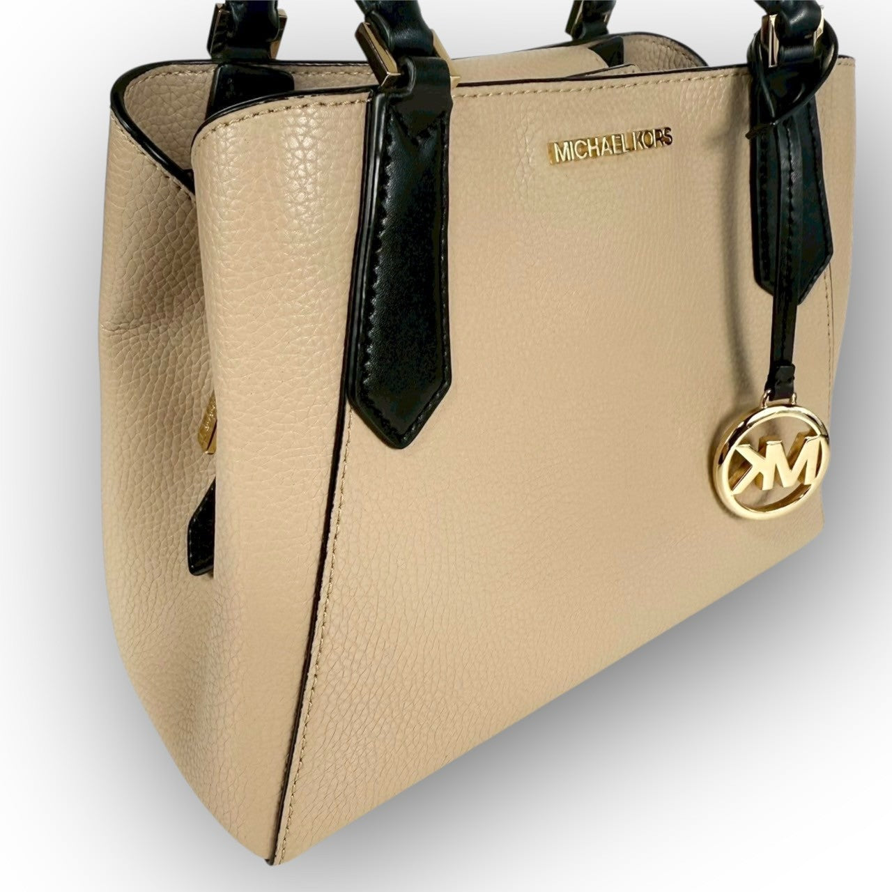 ５９ MICHAEL KORS マイケルコース 2Way ハンドバッグ ショルダーバッグ  ベージュ×ブラック