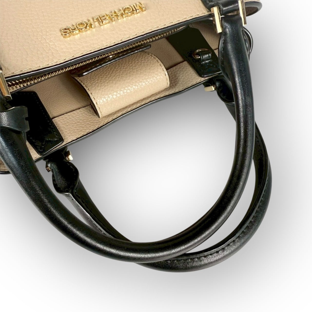 ５９ MICHAEL KORS マイケルコース 2Way ハンドバッグ ショルダーバッグ  ベージュ×ブラック