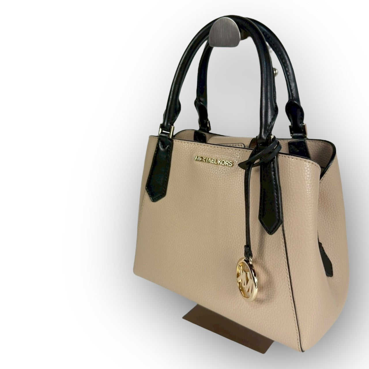 ５９ MICHAEL KORS マイケルコース 2Way ハンドバッグ ショルダーバッグ  ベージュ×ブラック