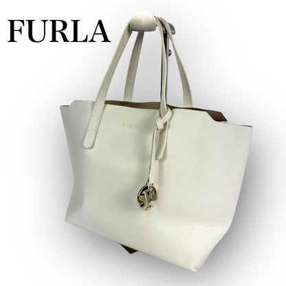 ６０ FURLA フルラ ハンドバッグ ホワイト 保存袋付き
