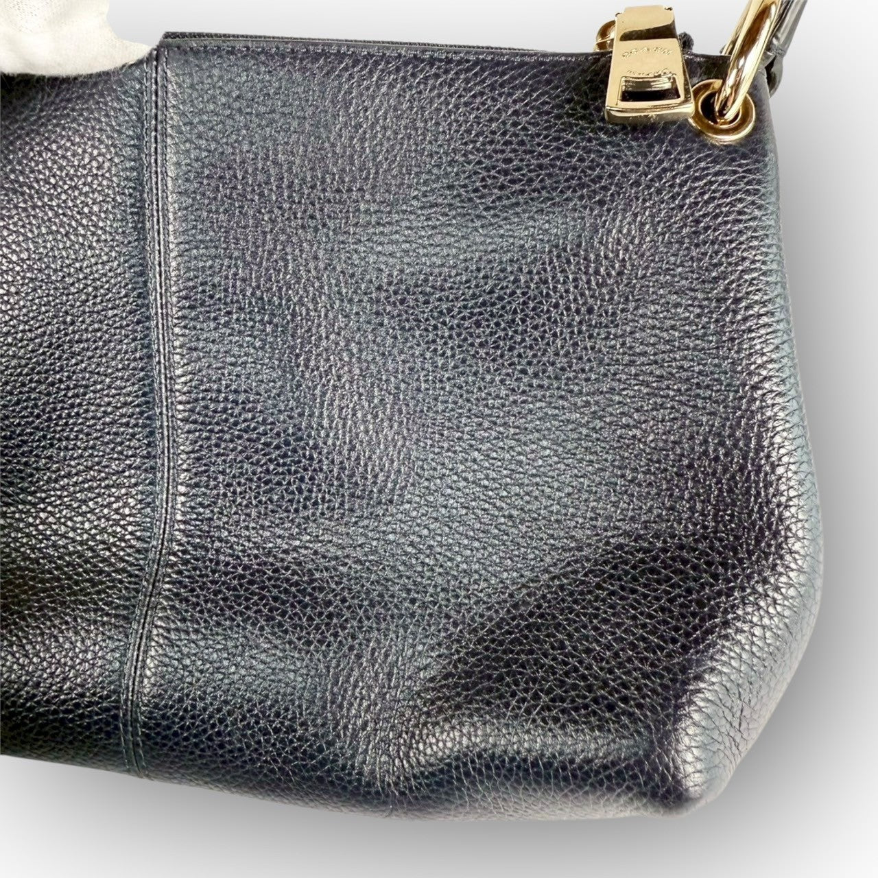６１COACH コーチ 2wayバッグ ハンドバッグ ショルダーバッグ ネイビー レザー