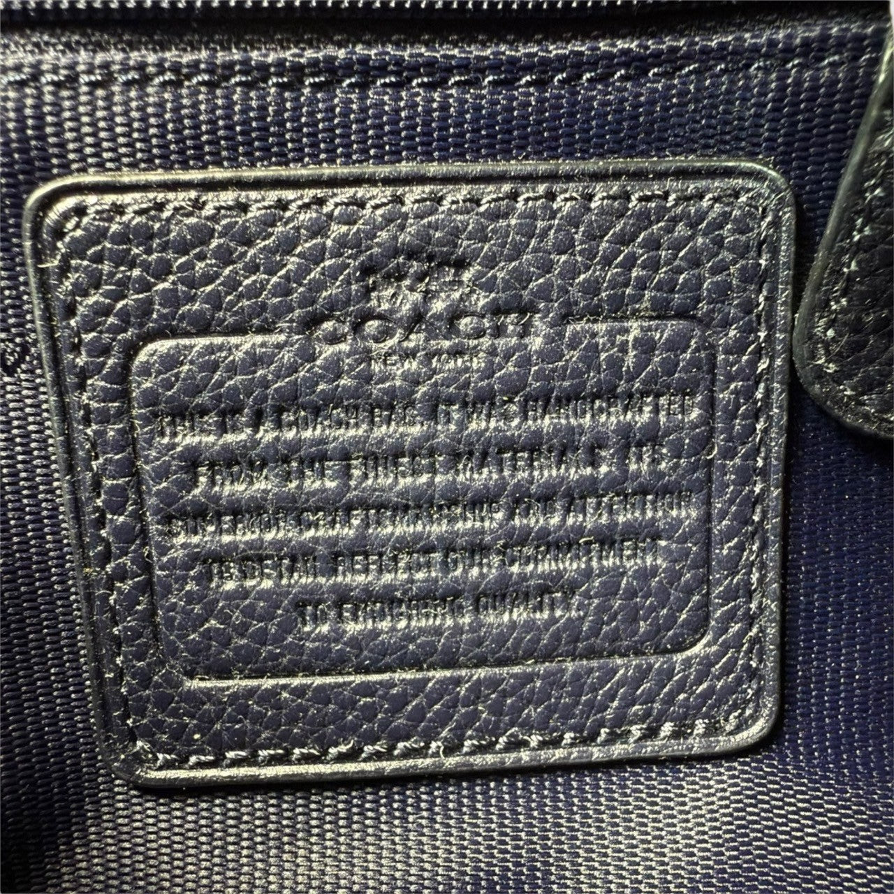 ６１COACH コーチ 2wayバッグ ハンドバッグ ショルダーバッグ ネイビー レザー