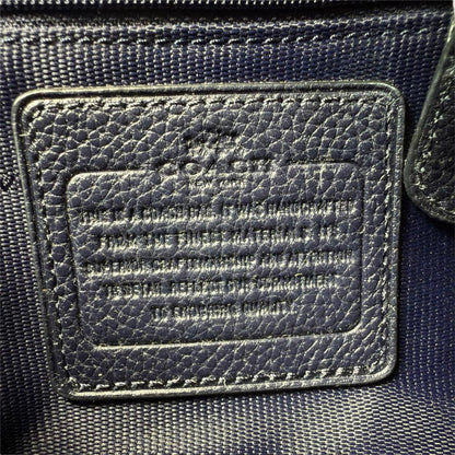 ６１COACH コーチ 2wayバッグ ハンドバッグ ショルダーバッグ ネイビー レザー