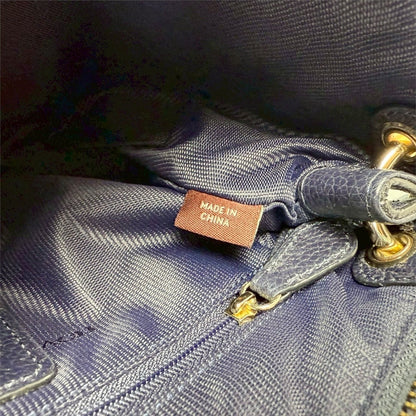 ６１COACH コーチ 2wayバッグ ハンドバッグ ショルダーバッグ ネイビー レザー