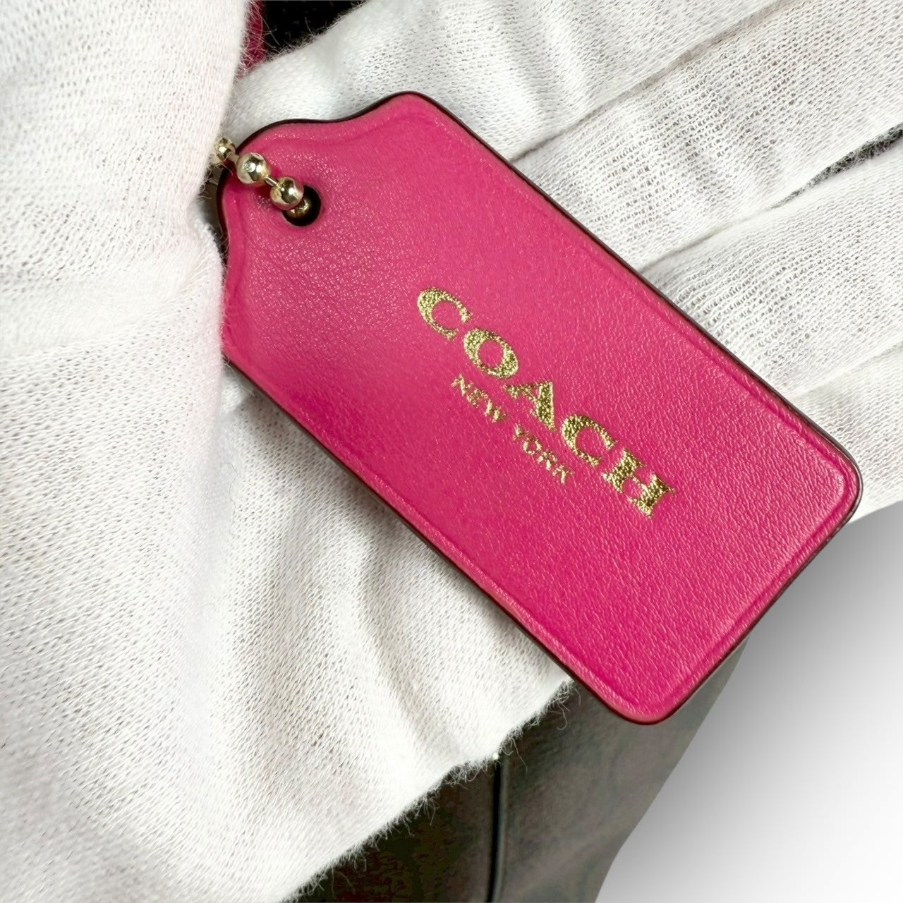 ６２ COACH コーチ トートバッグ シグネチャー ブラウン×ピンク E1747 F23860