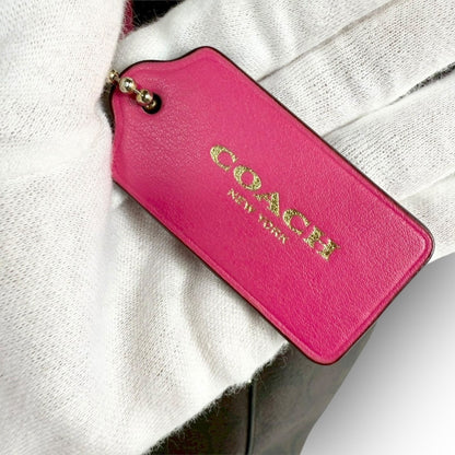 ６２ COACH コーチ トートバッグ シグネチャー ブラウン×ピンク E1747 F23860