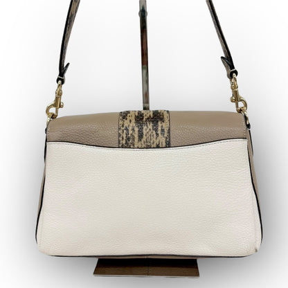 ６３ COACH コーチ 2way 型押し ショルダーバッグ ベージュ×アイボリー