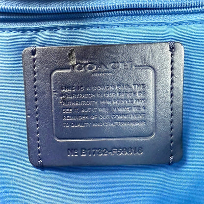 ６８ COACH コーチ トートバッグ ネイビー×ブルー 大容量 レザーB1732 F50818