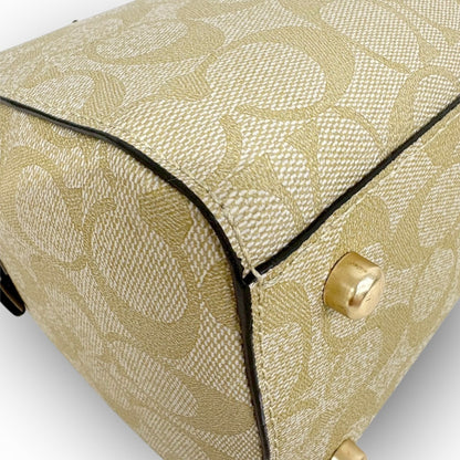 ６９ COACH コーチ PVCレザー 2way ショルダーバッグ ベージュ×ホワイト