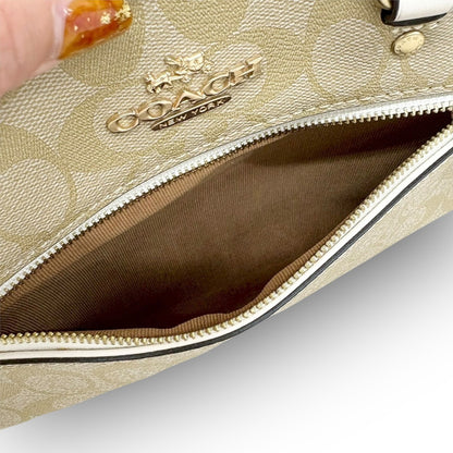 ６９ COACH コーチ PVCレザー 2way ショルダーバッグ ベージュ×ホワイト
