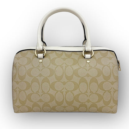 ６９ COACH コーチ PVCレザー 2way ショルダーバッグ ベージュ×ホワイト