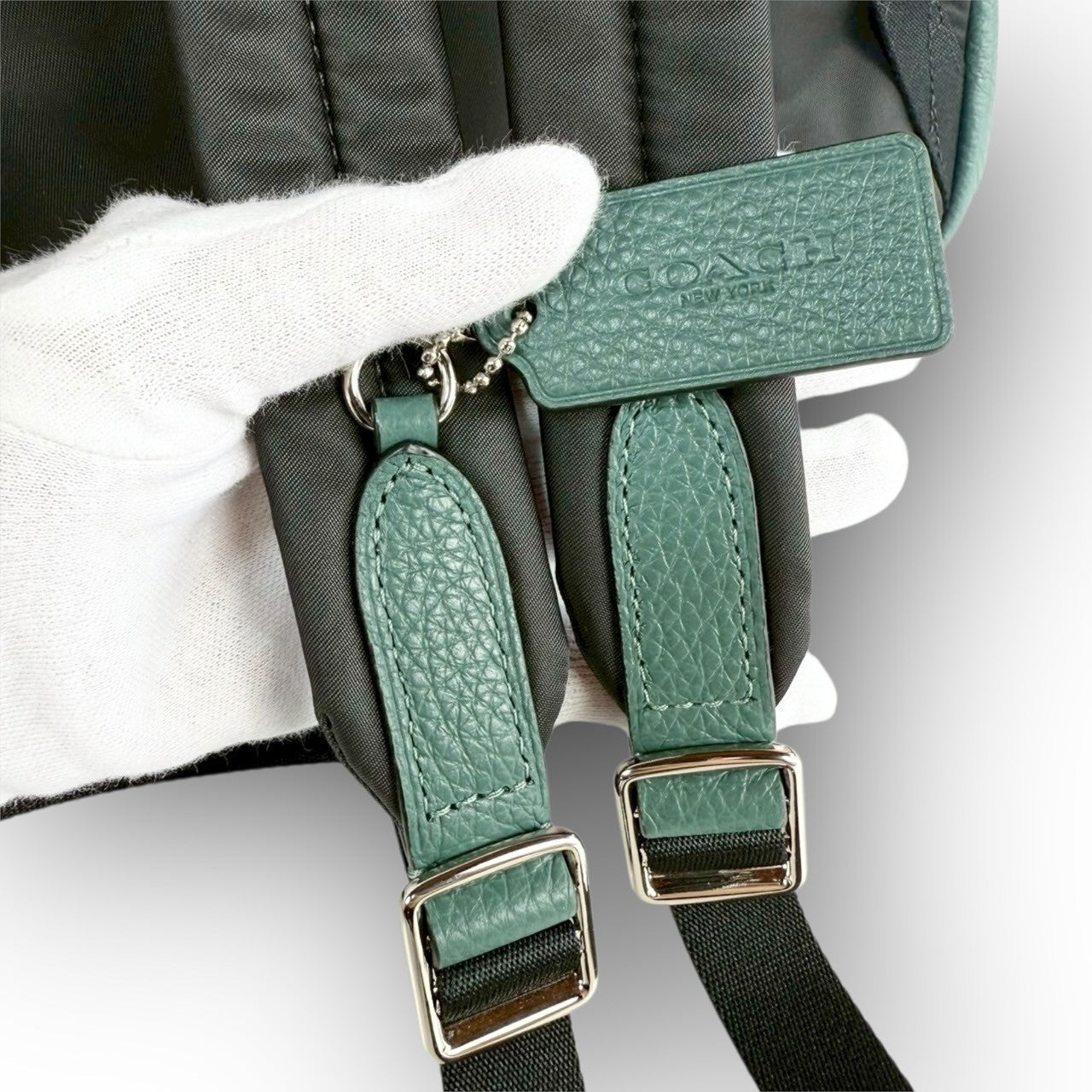 ７１ COACH コーチ リュック グリーン ×ブラック M1980 30550 カード付き