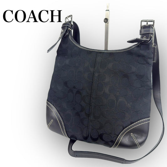 ７２ COACH コーチ ショルダーバッグ シグネチャー ブラック  M0785-F11193
