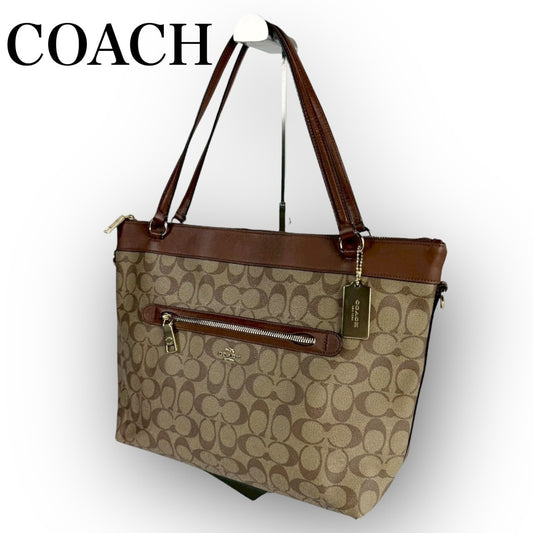 ７６ COACH コーチ トートバッグ シグネチャー ブラウン J17777 F58286