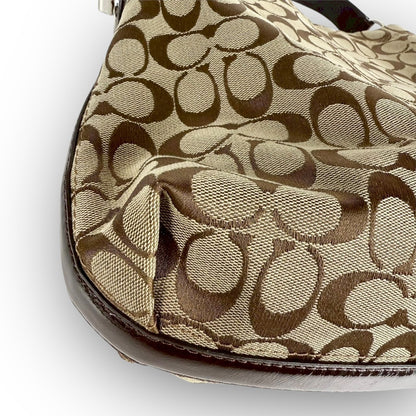 ７７ COACH コーチ トートバッグ シグネチャー ベージュ×ブラウンJ1176 F16538