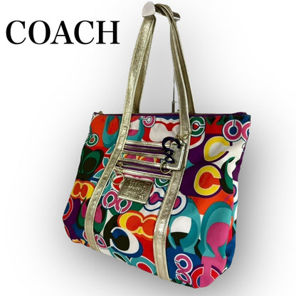 ７８ COACH コーチ トートバッグ 大容量  ポビー マルチカラー K0932 13839