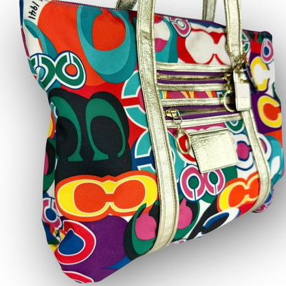 ７８ COACH コーチ トートバッグ 大容量  ポビー マルチカラー K0932 13839
