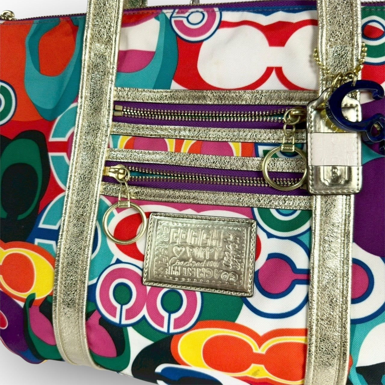 ７８ COACH コーチ トートバッグ 大容量  ポビー マルチカラー K0932 13839