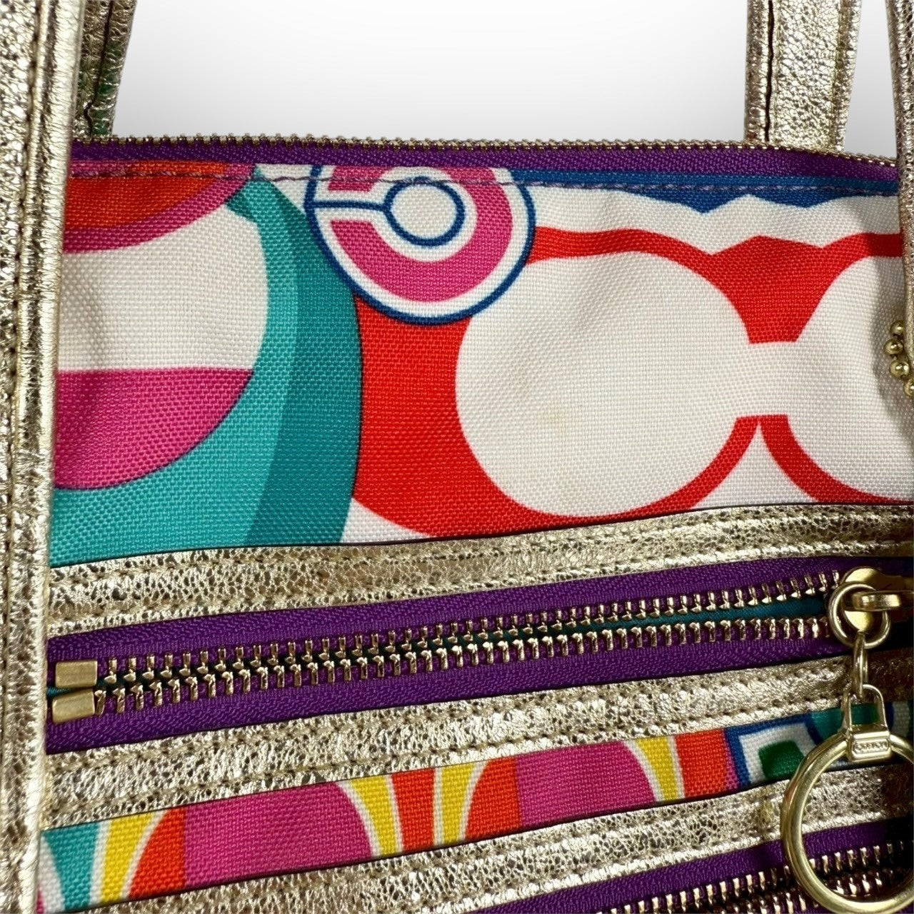 ７８ COACH コーチ トートバッグ 大容量  ポビー マルチカラー K0932 13839