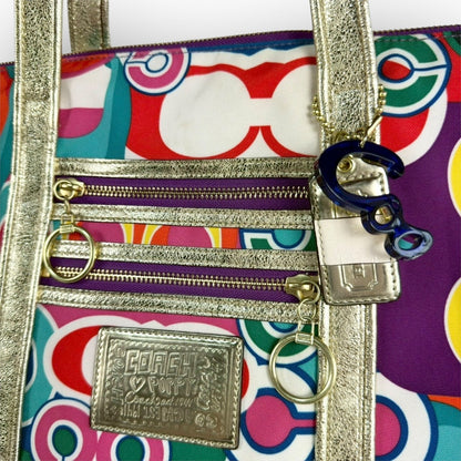 ７８ COACH コーチ トートバッグ 大容量  ポビー マルチカラー K0932 13839